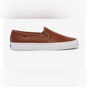 Keds Double Decker leather slip on loafers shoes 8.5 cognac